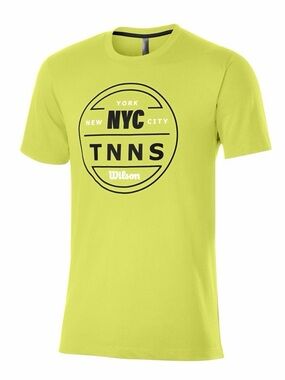 Wilson Tennis New York City Tech Tee Size XL Neon Yellow Graphic Print